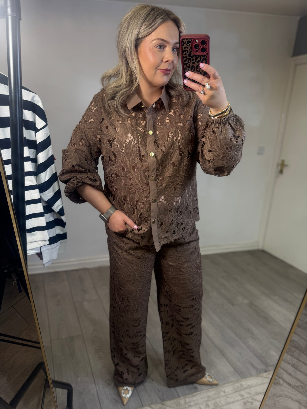 Coster Copenhagen Mocha Mousse Lace Shirt