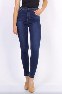 BACK IN STOCK - Toxik ORIGINAL Highwaisted Dark Denim Bum Lift Skinny Jeans