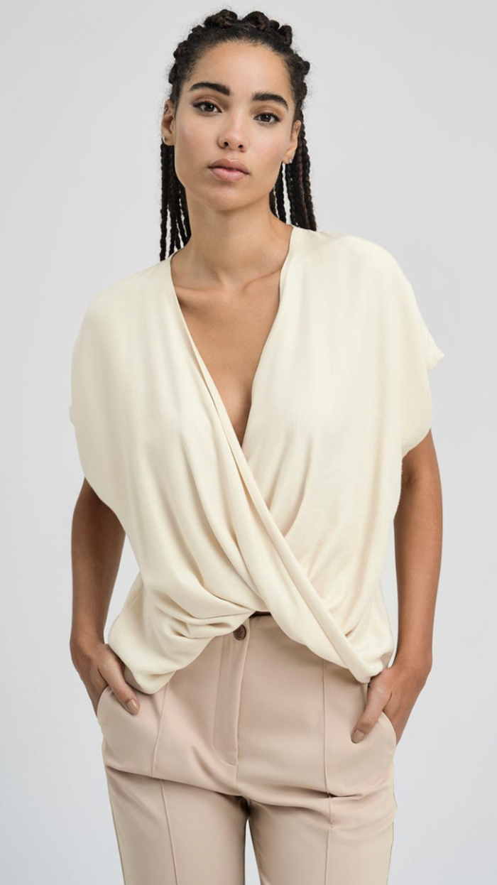 Access Fashion Vanilla Draped Wrap Top, 43-2165