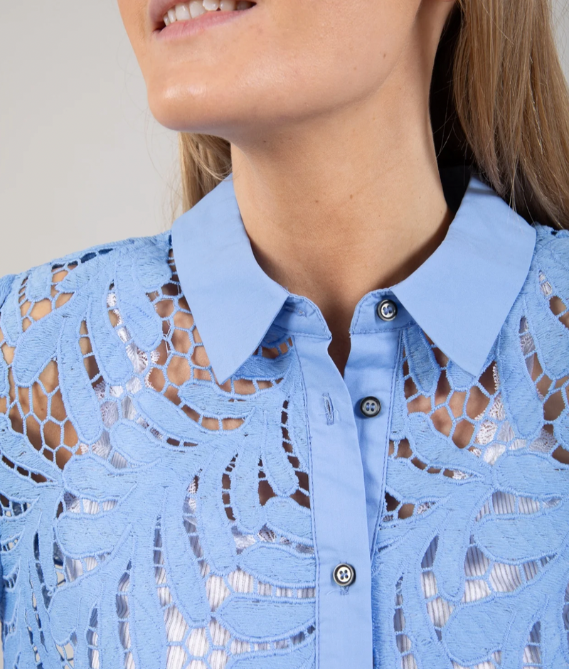 Coster Copenhagen Bright Sky Blue Lace Shirt, 242-1250