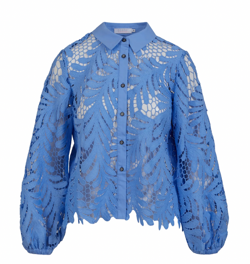 Coster Copenhagen Bright Sky Blue Lace Shirt, 242-1250