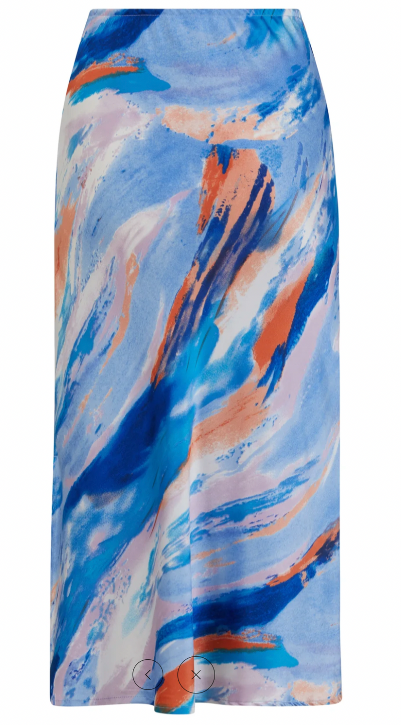 Coster Copenhagen Tie Dye Printed Skyler Satin Midi Skirt, CCH4507