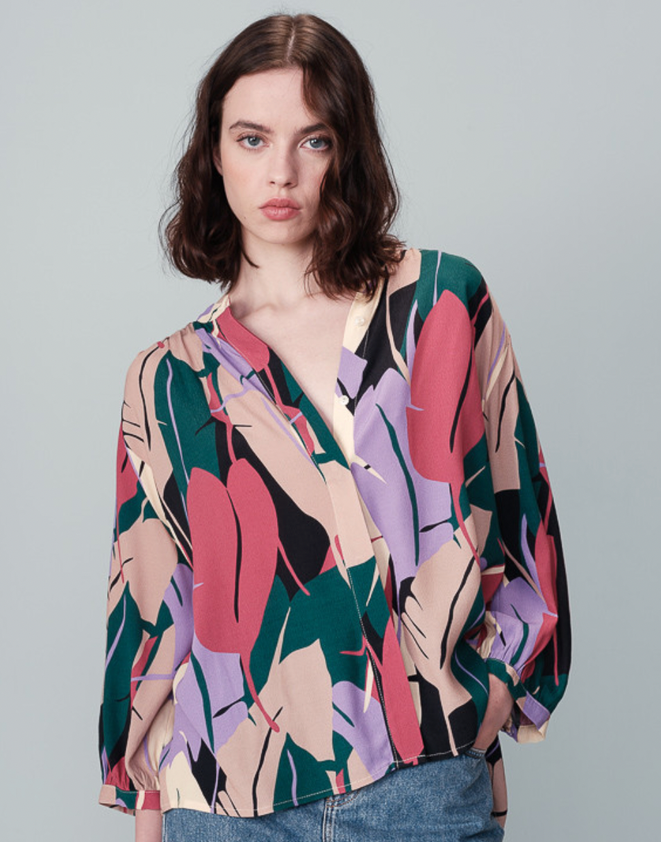 Grace and Mila Nymphea Multi Printed Oversized Blouse