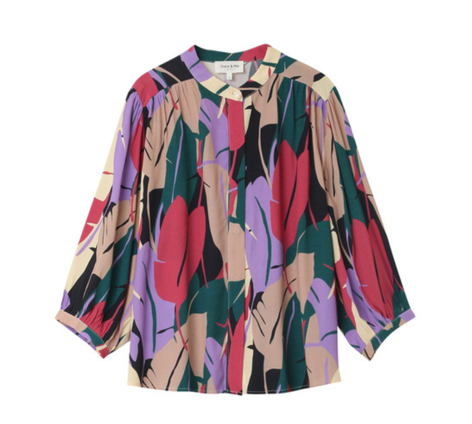 Grace and Mila Nymphea Multi Printed Oversized Blouse