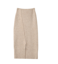 Grace & Mila Nastia Beige Knitted Midi Skirt