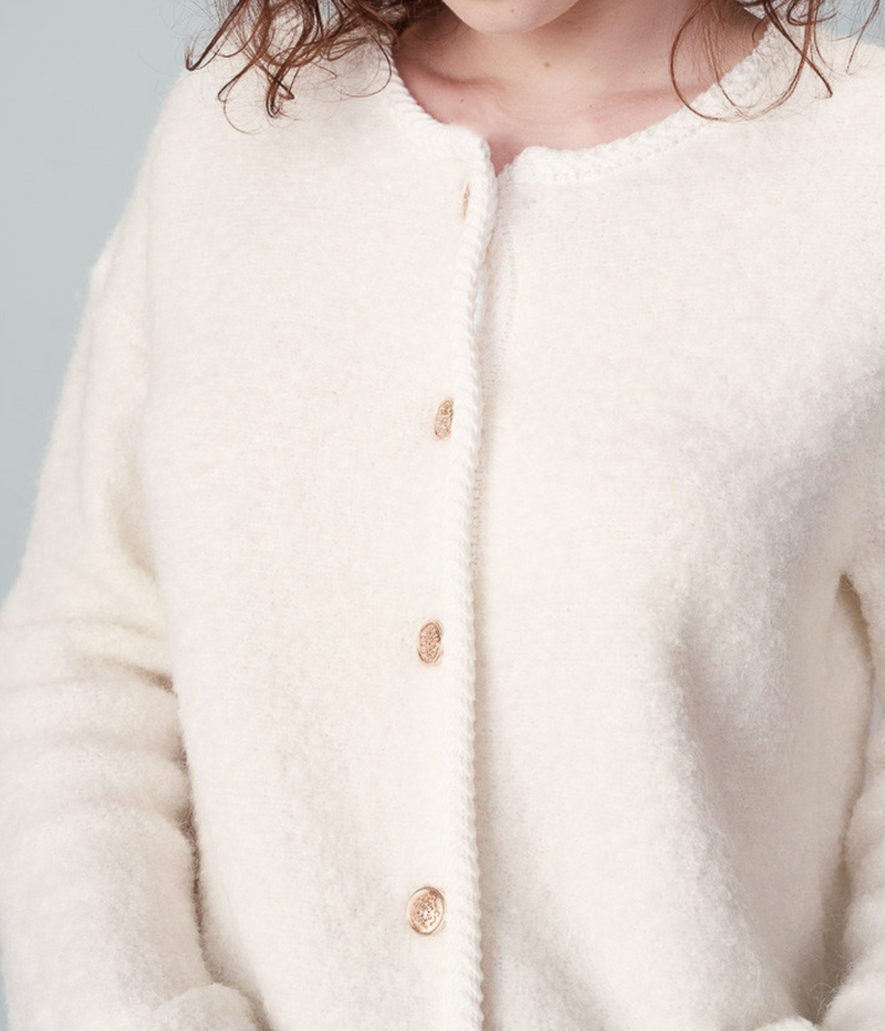 Grace & Mila Narnia Ecru Knitted Button Cardigan