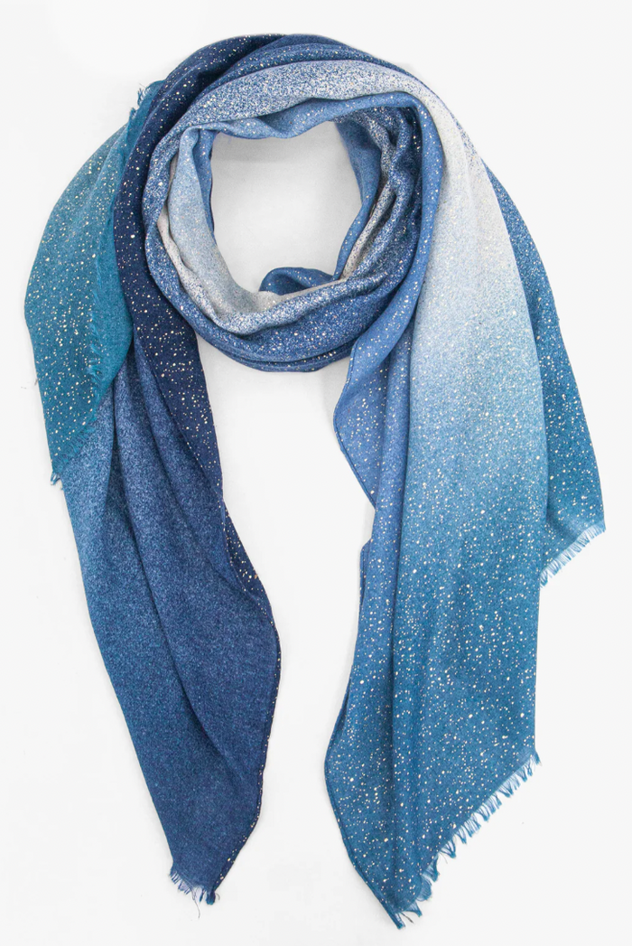 Ruby 67 Hattie Blue Ombre Foil Print Scarf