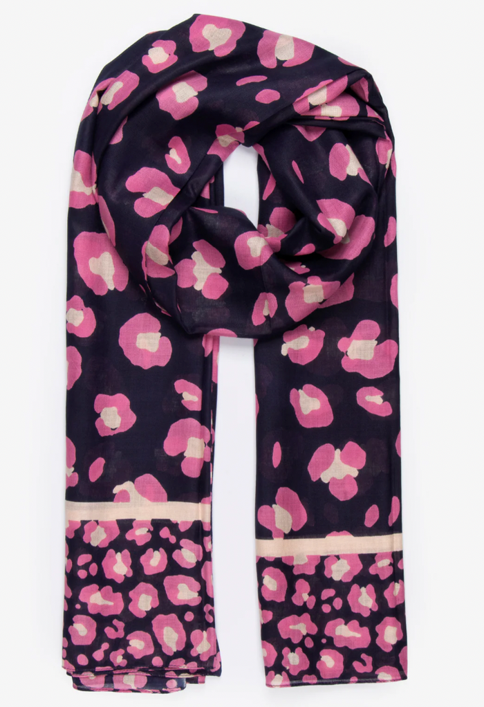 Ruby 67 Bernie Pink Leopard Scarf