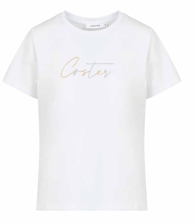 Coster Copenhagen White Embroidered Logo T-Shirt