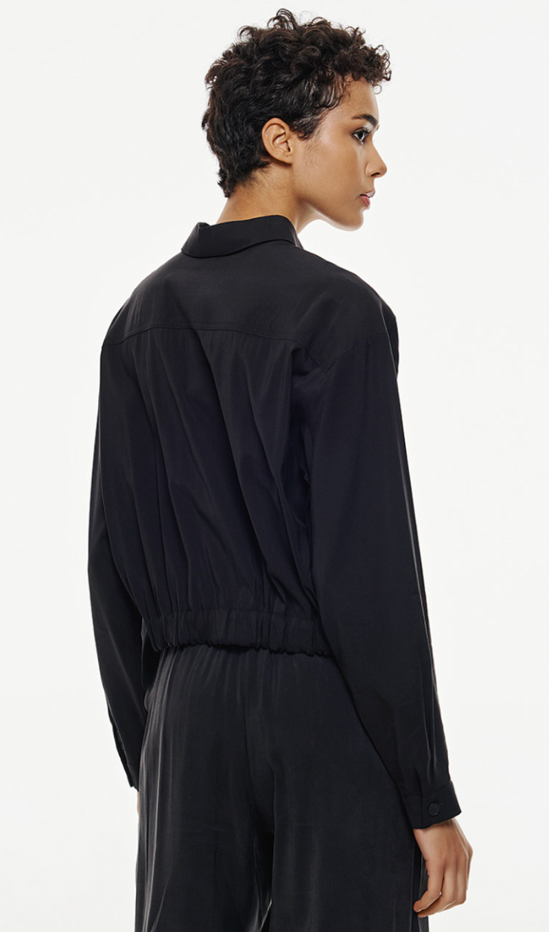 Access Fashion Cropped Jacket with Elasticated Back