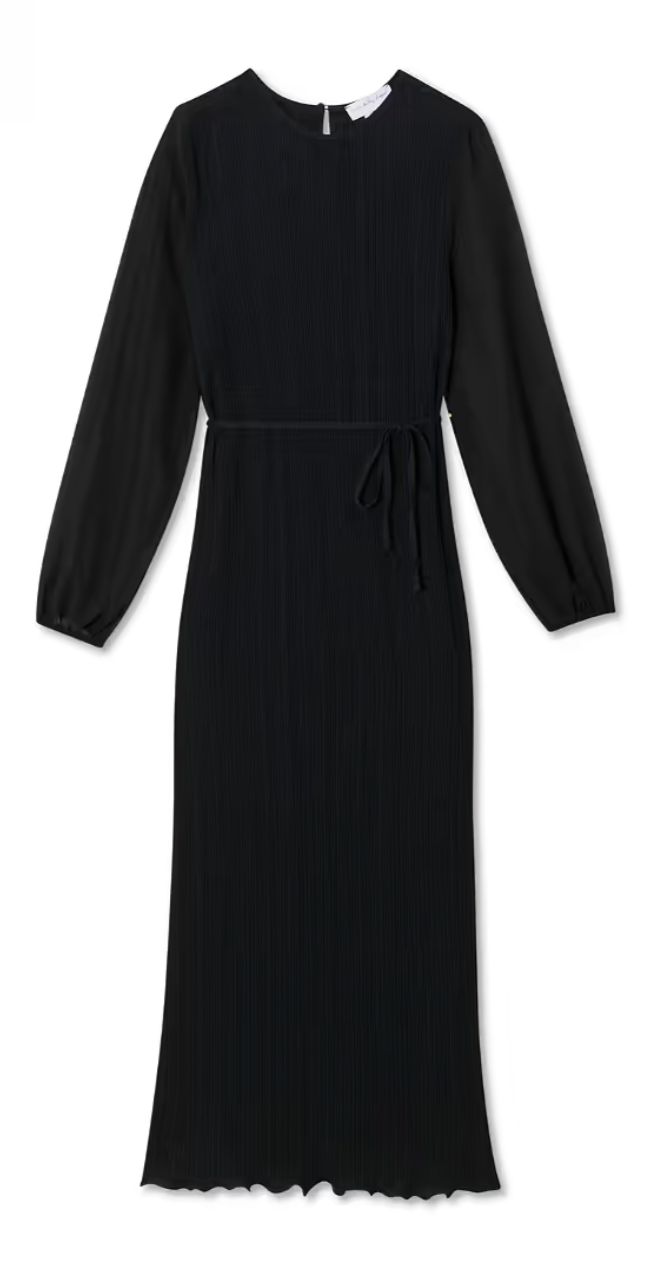 Never Fully Dressed Black Plisse Perrie Dress