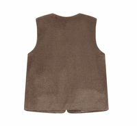 Grace & Mila Sinatra Taupe Brown Teddy Gilet