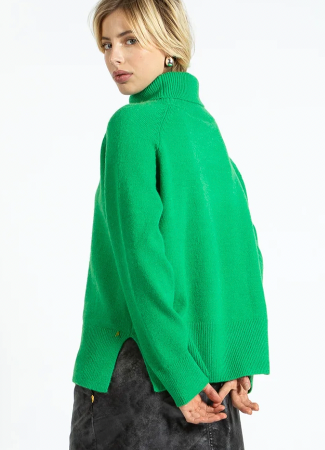 Coster Copenhagen Lush Green Cowl Neck Longline Knit