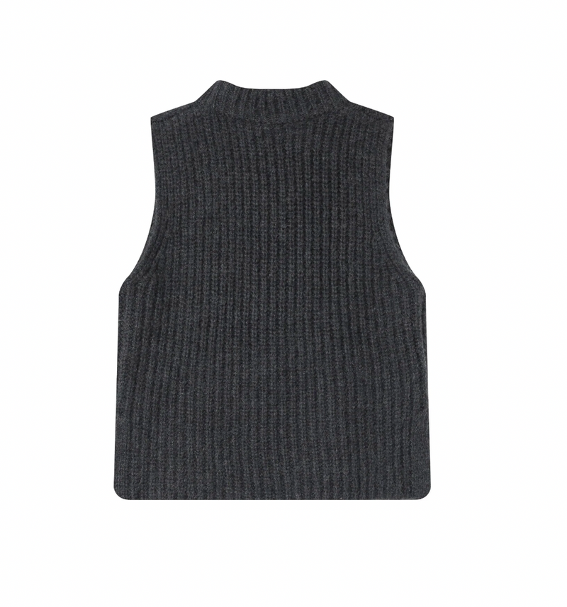 Grace & Mila Sablon Anthracite Grey Knitted Layering Vest