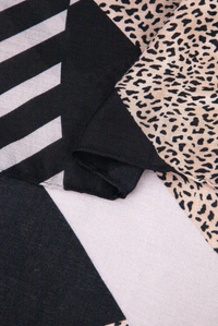 Ruby 67 Jodi Black Animal Stripe Scarf
