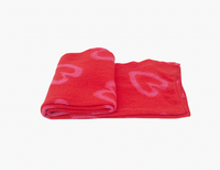 Ruby 67 Zuri Red/Pink Sketched Heart Print Knitted Scarf