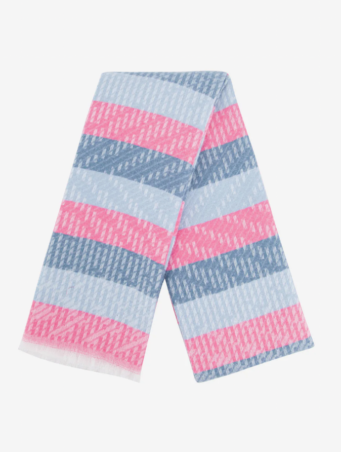 Ruby 67 Reed Blue/Pink Stripe Knitted Scarf