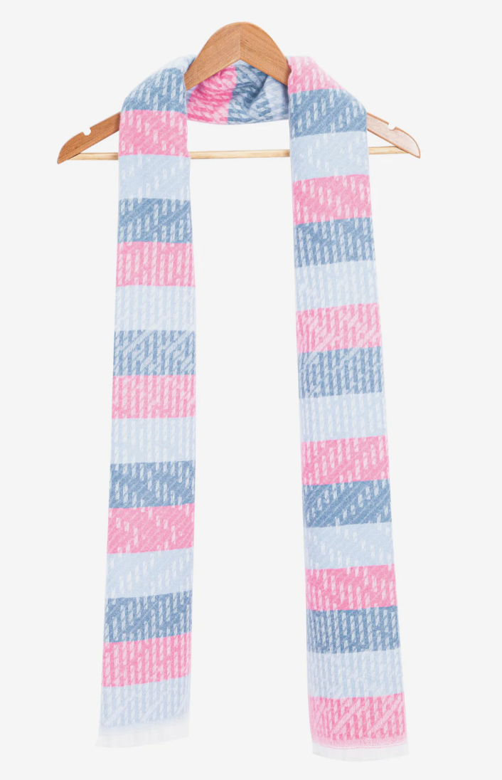 Ruby 67 Reed Blue/Pink Stripe Knitted Scarf