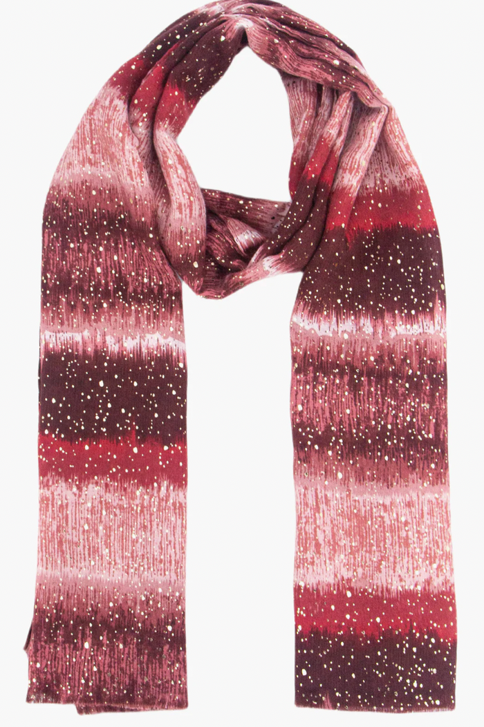 Ruby 67 Tierney Red Ombre Stripe Scarf