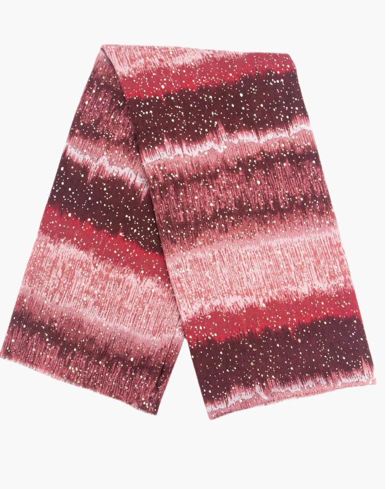 Ruby 67 Tierney Red Ombre Stripe Scarf