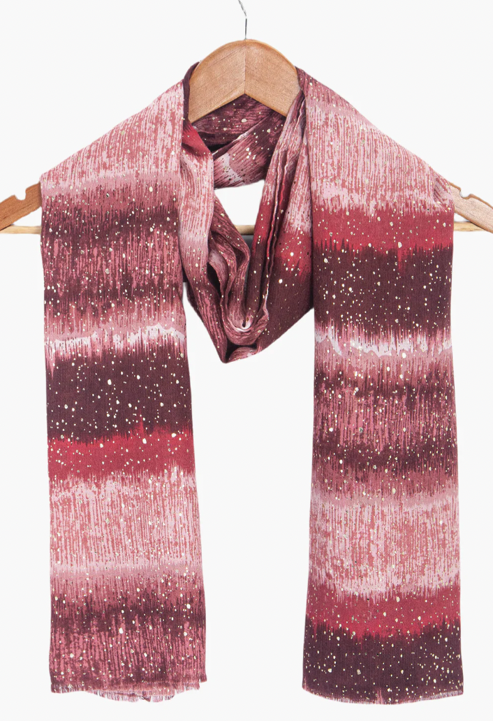 Ruby 67 Tierney Red Ombre Stripe Scarf