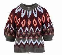 Coster Copenhagen Burgundy Knitted Zipped Cardigan Jacket