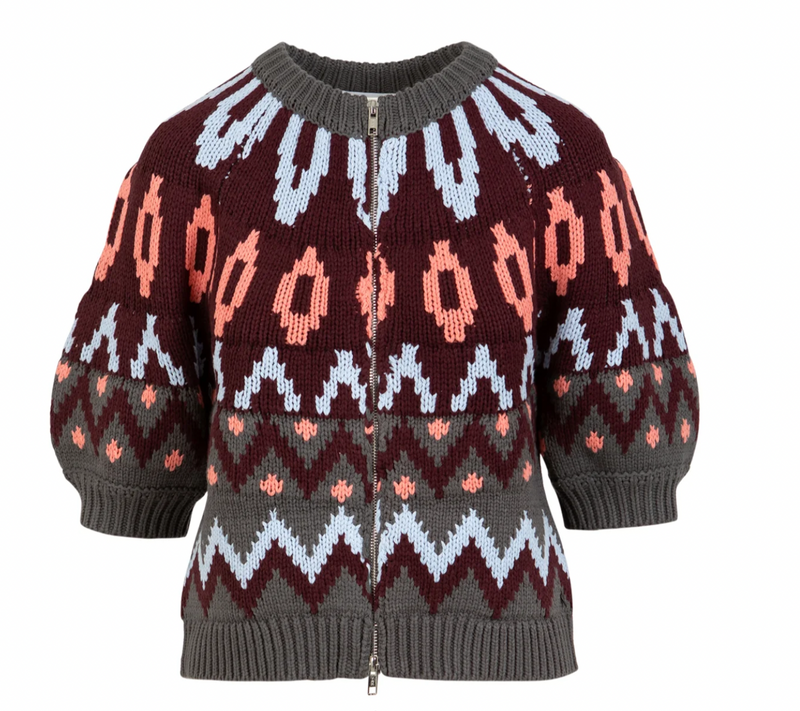 Coster Copenhagen Burgundy Knitted Zipped Cardigan Jacket