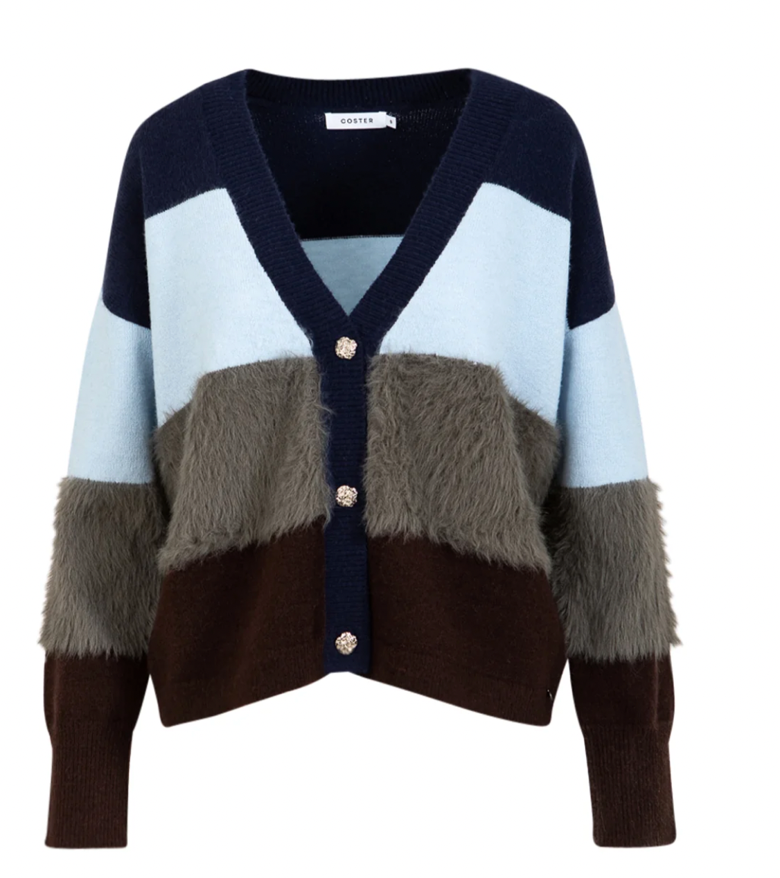 Coster Copenhagen Colourblock Furry Knit Cardigan