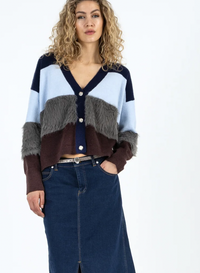 Coster Copenhagen Colourblock Furry Knit Cardigan