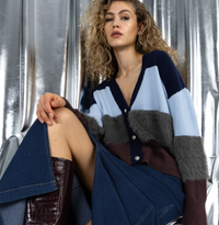 Coster Copenhagen Colourblock Furry Knit Cardigan