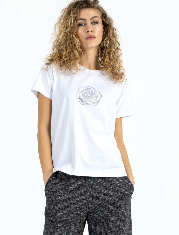 Coster Copenhagen White T-Shirt with Rhinestones