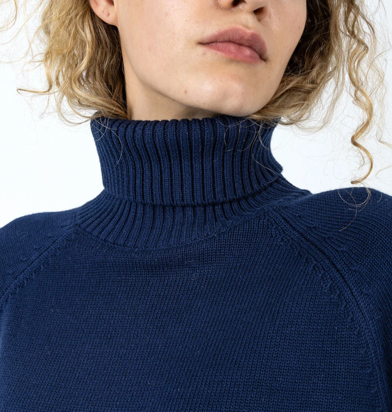 Coster Copenhagen Eclipse Navy Blue Cowl Neck Knit
