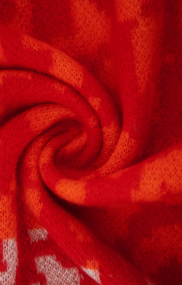 Ruby 67 Kyra Red Leopard Supersoft Knitted Scarf