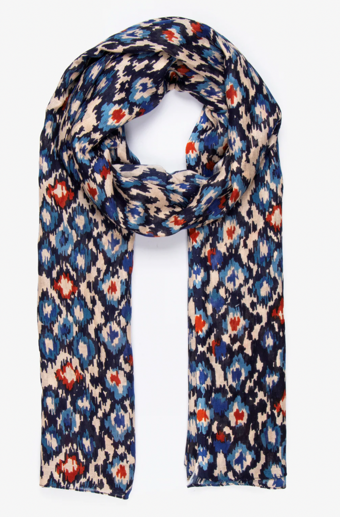 Ruby 67 Belle Denim Blue Abstract Printed Scarf