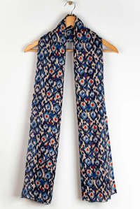Ruby 67 Belle Denim Blue Abstract Printed Scarf