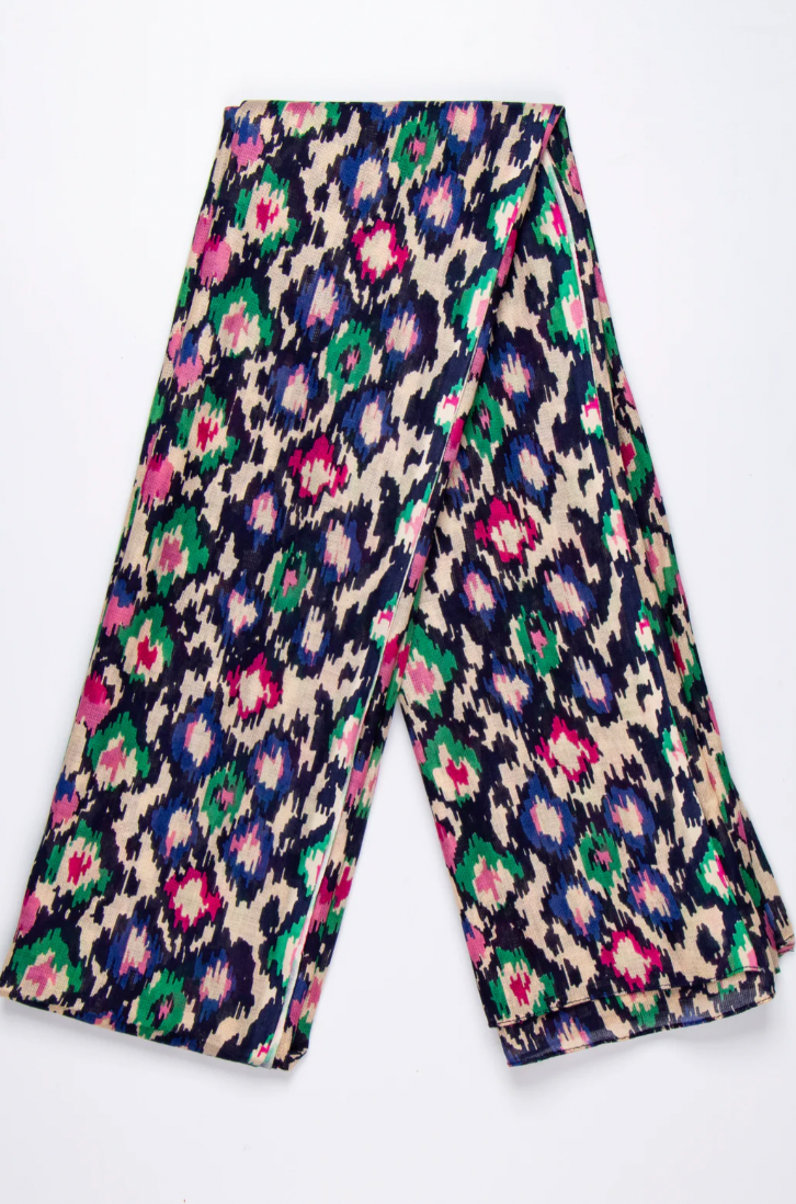 Ruby 67 Belle Navy Blue Abstract Printed Scarf