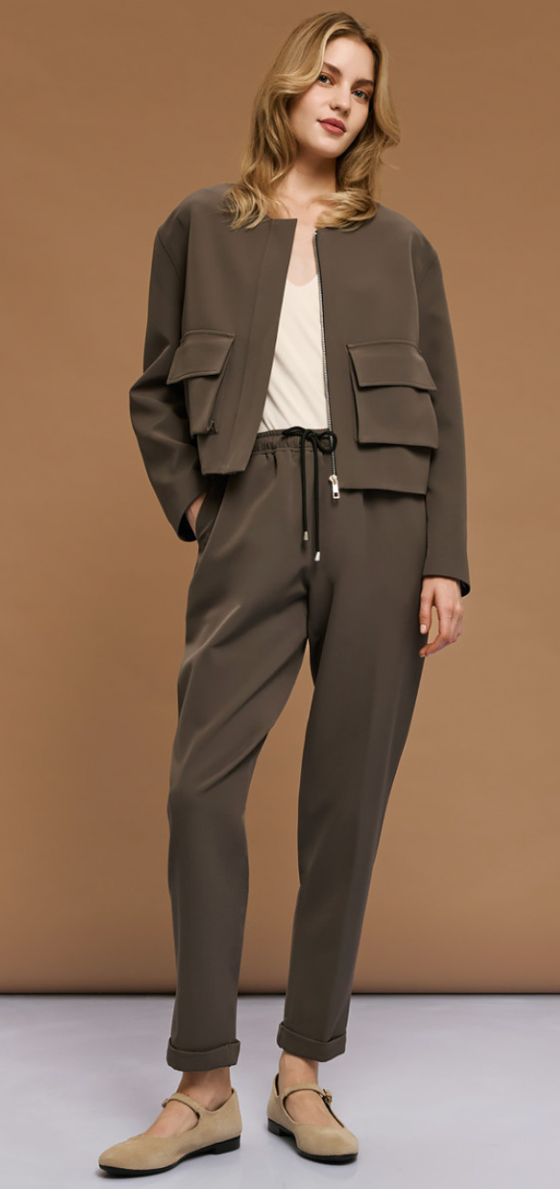 Access Fashion Chocolate Brown Elasticated Waist Trousers