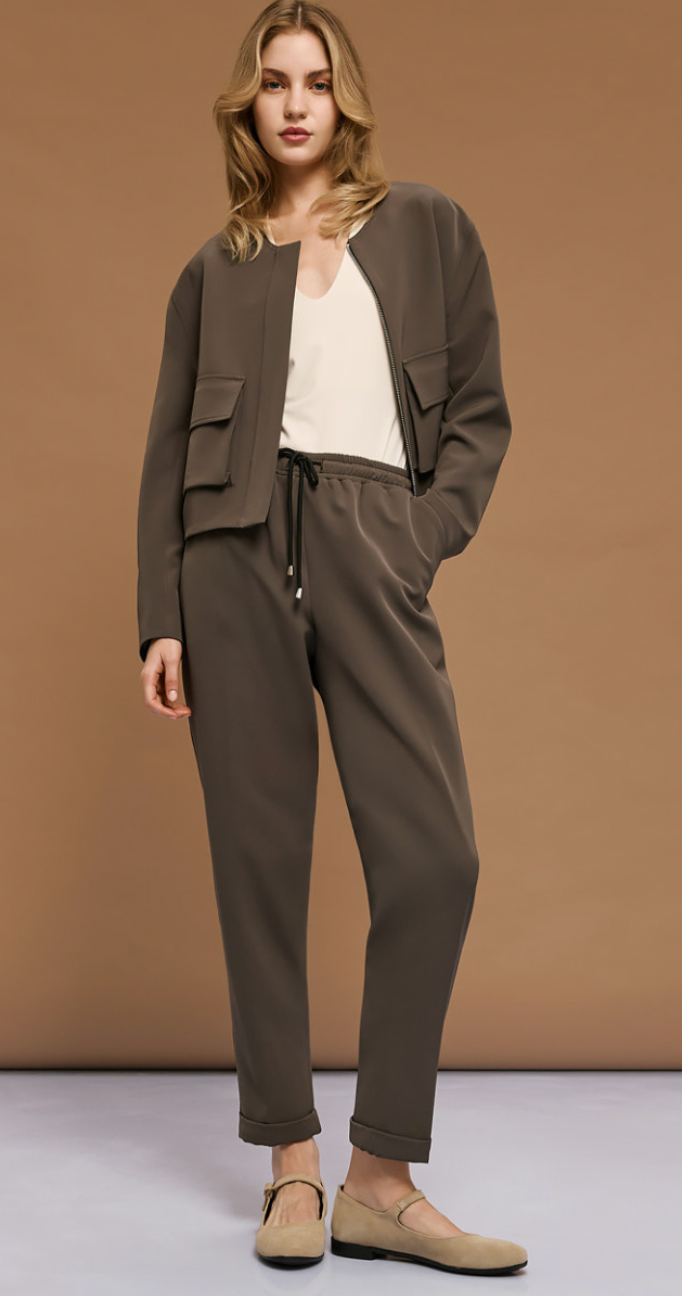 Access Fashion Chocolate Brown Elasticated Waist Trousers