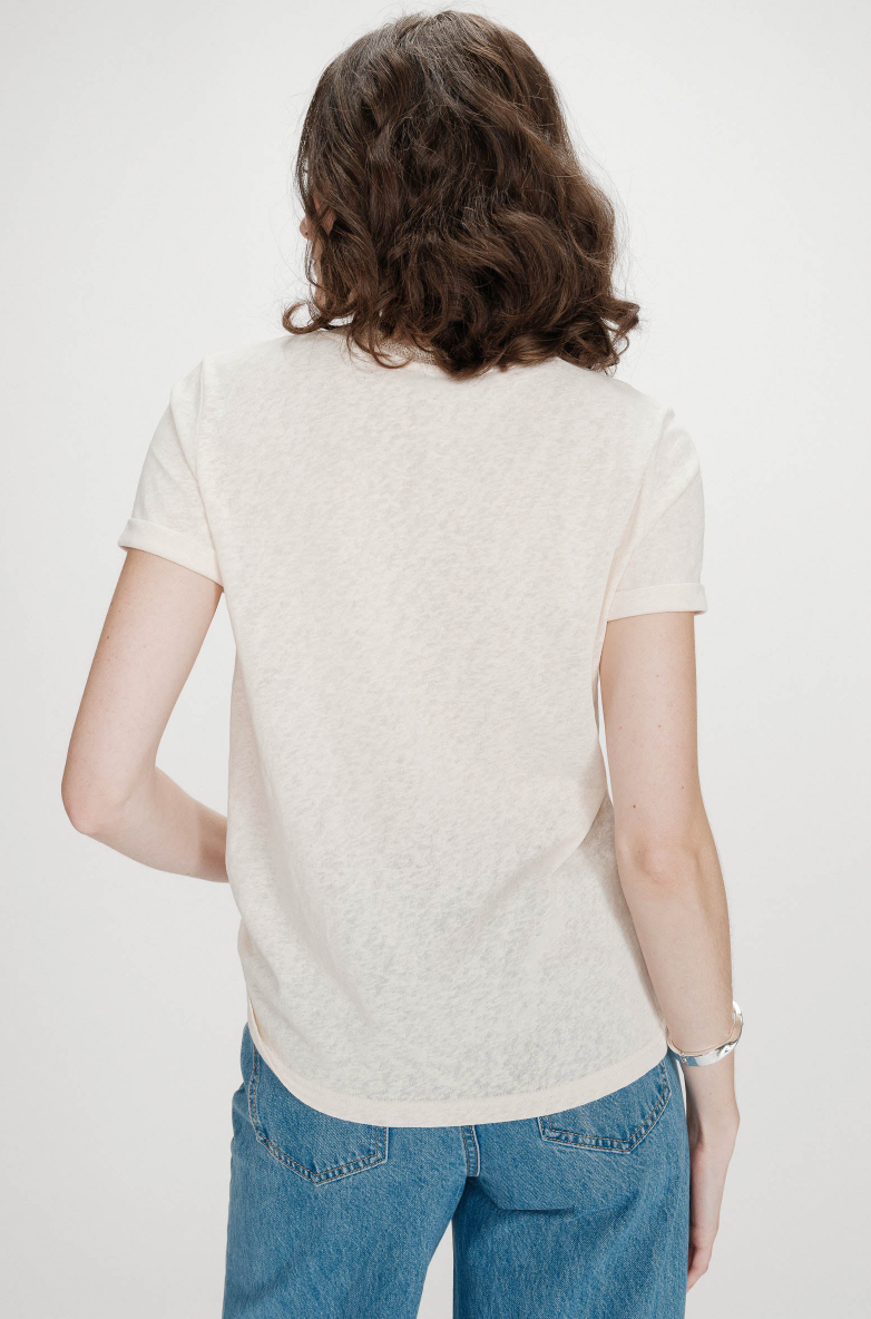 Grace & Mila Vasco Almond Lurex V-Neck T-Shirt