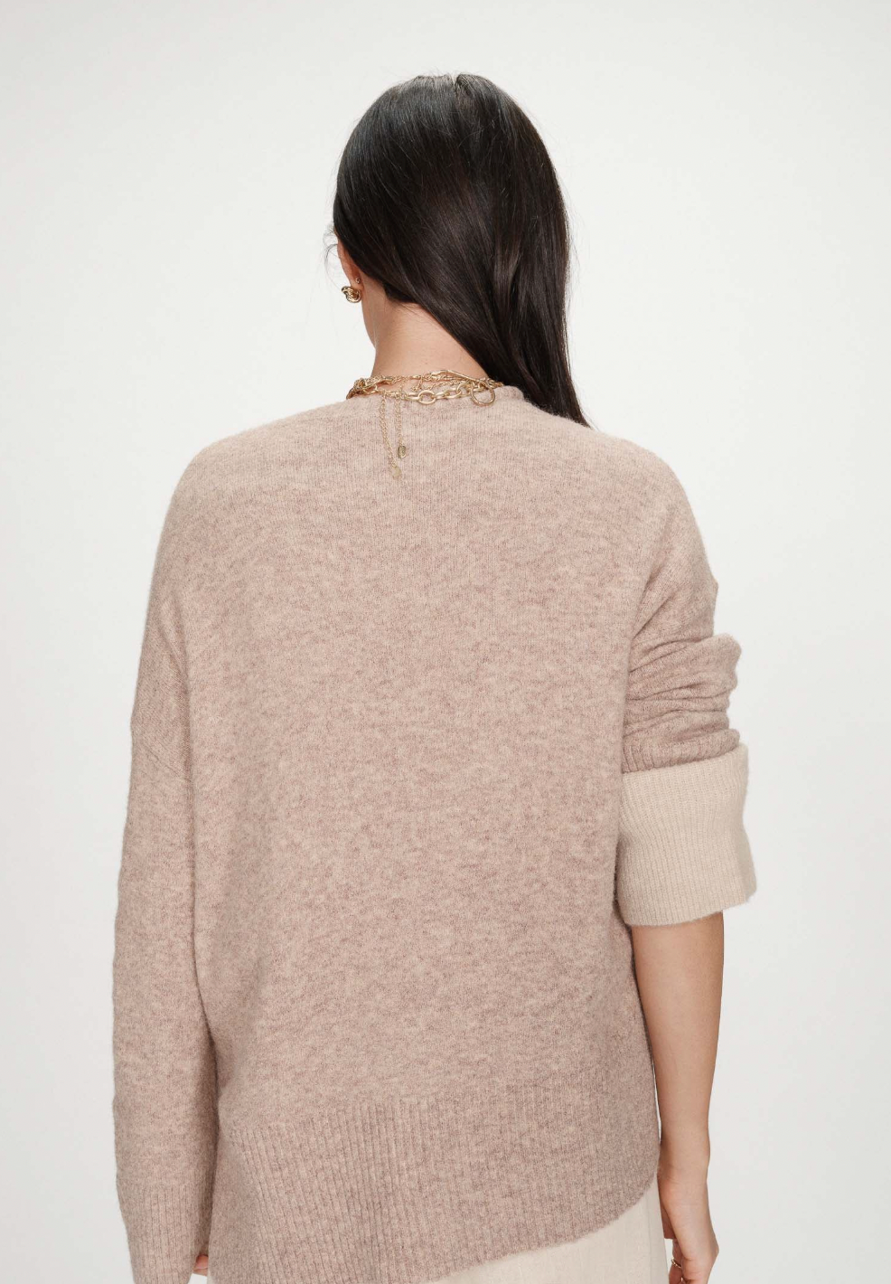 Grace & Mila Viggo Biscuit Beige 'Amore' Cream Embroidered Knit