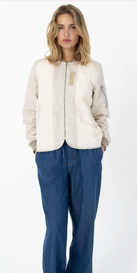 Coster Copenhagen Pearl Cream Quilted Bomber Jacket