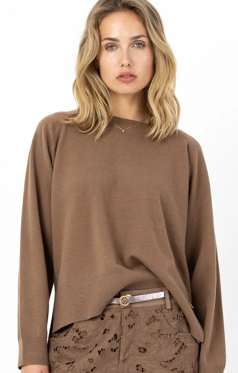 Coster Copenhagen Mocha Mousse Lace Wide Leg Trousers, 261-3107