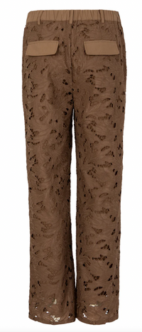 Coster Copenhagen Mocha Mousse Lace Wide Leg Trousers, 261-3107