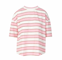 Coster Copenhagen Pink Stripe with Burgundy Oversized T-Shirt, 261-1120