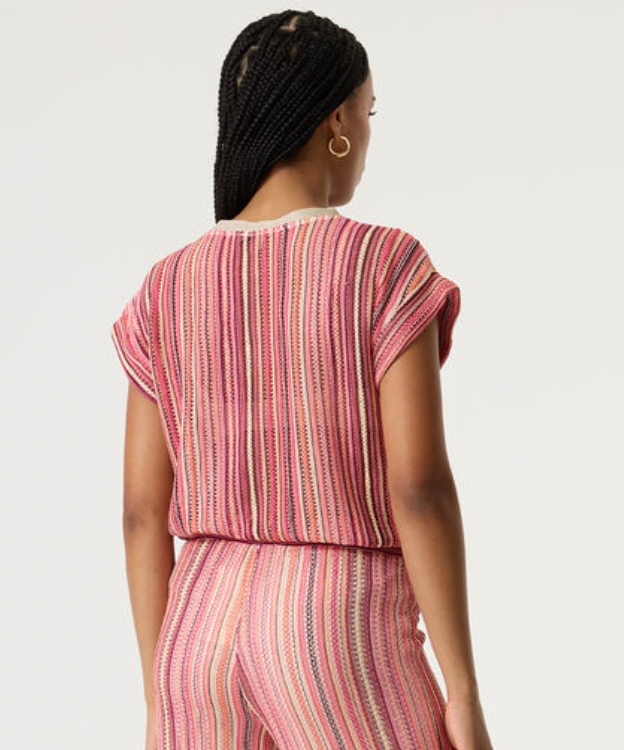 Garcia Coral Crush Patterned Knitted T-Shirt, Q260006