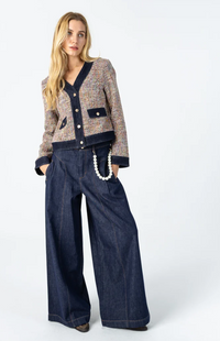 Coster Copenhagen Boucle Jacket with Denim Detailing, 264-8400