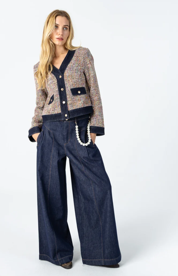 Coster Copenhagen Boucle Jacket with Denim Detailing, 264-8400