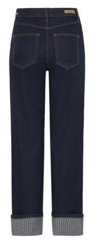 B.Young ByKomma HighWaisted Dark Blue Denim Turn Up Wide Leg Jeans