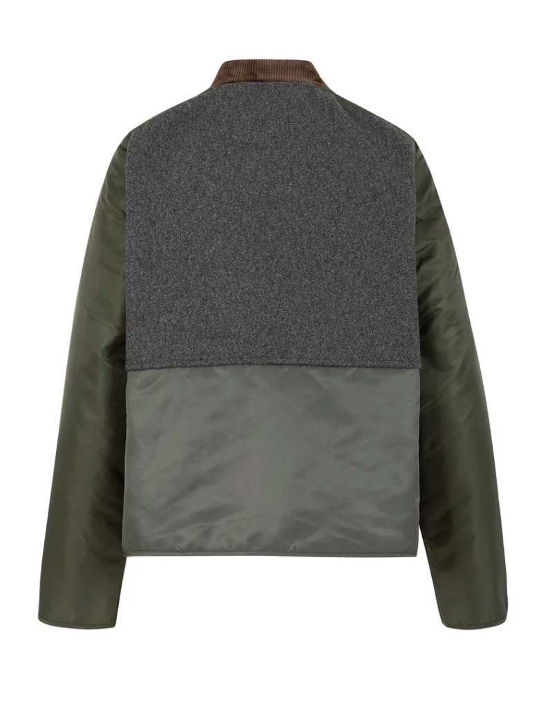 Coster Copenhagen Khaki Mix Jacket with Chocolate Cord Detailing, 264-6421