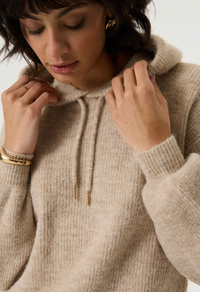 Garcia Winter Beige Supersoft Cosy Knitted Hoodie, V260245